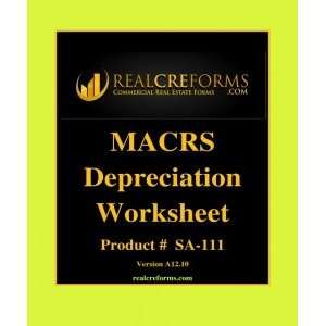  MACRS Property Depreciation Worksheet Arts, Crafts 