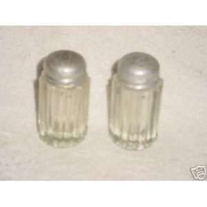  Pair Crystal Depression Glass Shakers 