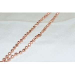  14k Rose Gold Plated Bead Chain Necklace 5mm   16 