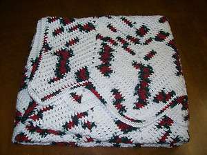 NEW * HAND CROCHETED HOLIDAY RIPPLES BLANKET ~ NEW **  
