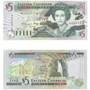  East Caribbean States Anguilla ND (1998) 5 Dollars, Pick 