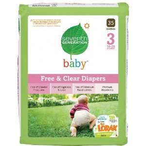  Chlorine Free Baby Diapers Size 3 (16 28 lbs) 35 Count 