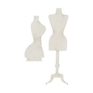 Fabscraps Die Cut Grey Chipboard Embellishments Mannequin 2/Pk Fit Die 