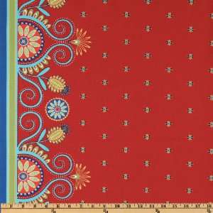   Gypsy Bandana Borders Red Fabric By The Yard Arts, Crafts & Sewing