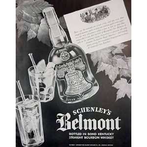  Schenleys Belmont Bourbon Whiskey Ad from 1939