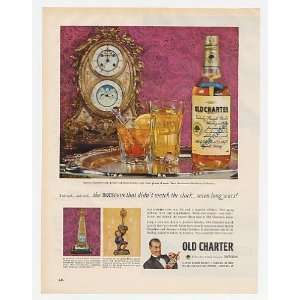   Calendar Clock Old Charter Bourbon Print Ad (20658)