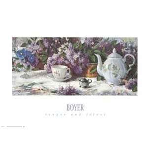 Teapot and Lilacs by Richard W. Boyer 28x20  Kitchen 