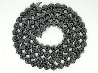 MENS BLACK ON BLACK REAL DIAMOND CHAIN NECKLACE 28 CT  