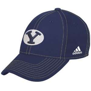  adidas Brigham Young Cougars Navy Blue Tactel Flex Fit Hat 
