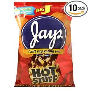 Jays Hot Stuff Potato Chips, 11 Ounce Grocery & Gourmet Food
