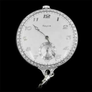 Royce Platinum, Diamond Pocket Watch ca. 1920s  
