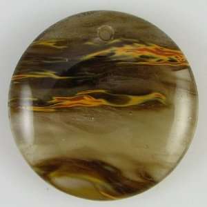  35mm tiger quartz coin disc pendant bead