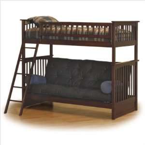   19 Columbia Twin Over Futon Bunk Bed in Antique Walnut