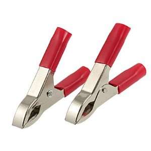 Amico Red 15A Silver Tone Metal Car Battery Clips Alligator Clamps