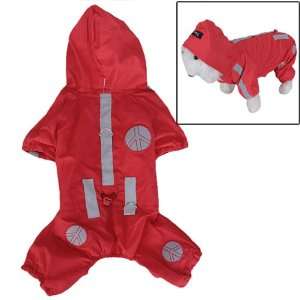  Red Pet Dog Rain Slicker Raincoat   Size M