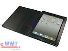 for iPad 2 2nd HQ Black Leather Carbon Fiber Cover Case  