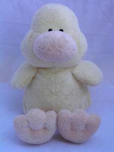 Ty Pluffies Puddles Plush Light Yellow Duck Sits 8 Tall 2002  