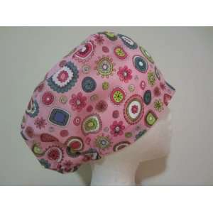  Womens Close Fit Scrub Cap, Adjustable, Funky Pink 
