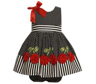 Bonnie Jean Toddler Girls Polka Dot Bonaz Cherry Spring Summer Dress 