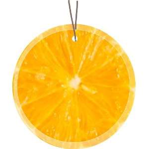  Knight Orange Fruit Slice Design Glass Round Christmas Tree Ornament 
