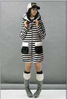 JAPAN Style fashion stripes print Hoody Jacket coat  