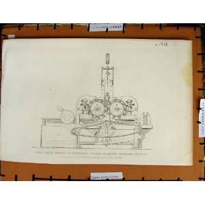   Antique Print C1800 1870 Flax Plummer Heckling Machine