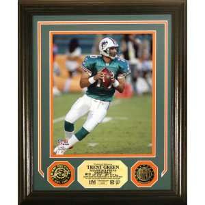  Miami Dolphins TRENT GREEN PHOTOMINT & 24KT GOLD COINS By 