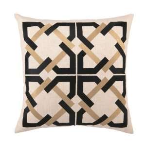  Trina Turk Geometric Tile Down Filled Pillow, Black, 20 by 