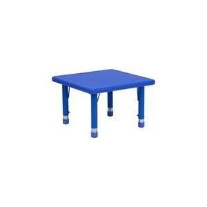  24 Square Height Adjustable Blue Plastic Activity Table 