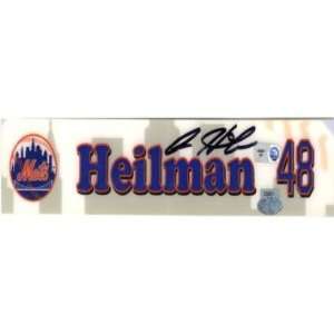 Aaron Heilman #48 Signed 2007 Game Used Locker Room Name Plate   Game 