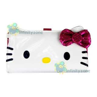 NEW Hello Kitty Leatherette Sequin 7 Wallet Card Holder Purse Bag 