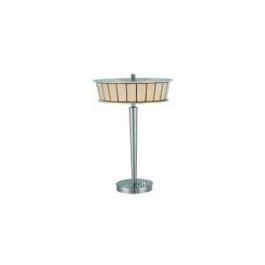  Lite Source LS 21122 Tiffany Chrome 3 Light Table Lamp 
