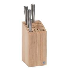  Knife Block In Hevea With Slots For 12 Knives, Cleaver And 