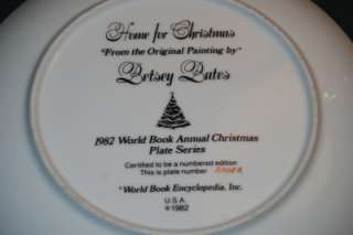 Betsey Bates Lt Ed CHRISTMAS Plate Home for Christmas  