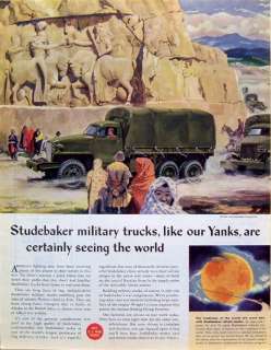 1943 Studebaker Military Trucks WWII Fellander Art Persian Cliff Iran 
