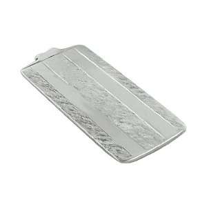  Sterling Silver Hign Polish and Hammered Lines Money Clip 