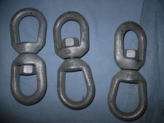 3PC SWIVEL EYE LIFTING CHAIN ROPE HOOK CLEVIS STEEL NEW  