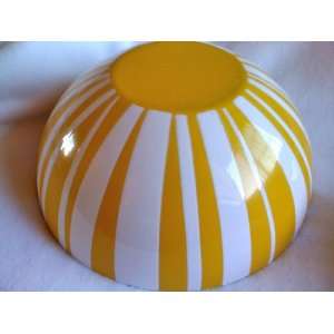  Enamel ware bowl, large with yellow stripes Everything 