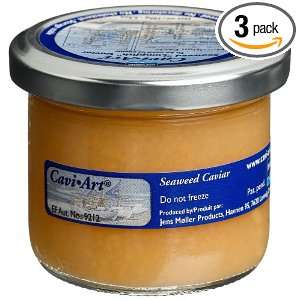Cavi Art Yellow Lumpfish Caviar, 3.5 Ounce Glass Jars (Pack of 3 