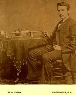 1878_Edison_and_Phonograph_Mathew_Brady_OM (43250 bytes)