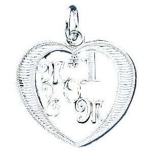 Sterling Silver # 1 Mom Heart Charm Jewelry