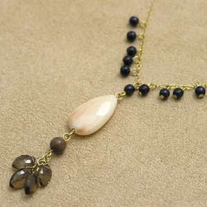  Winona Peach Jade Drop Pendant Necklace Jewelry