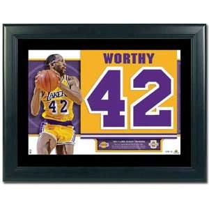 James Worthy Los Angeles Lakers Retired Unsigned Jersey Numbers Piece 