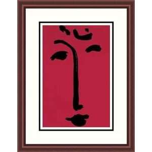  Visage Sure Fond Rouge by Henri Matisse   Framed Artwork 