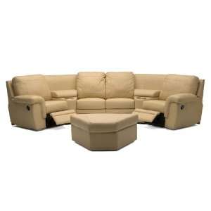    Westlane Leather Match Home Theater Sectional