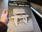 c1950s Ironrite Automatic Ironer manual How to Use VG