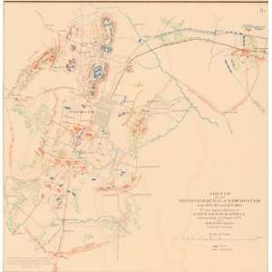   1895 Civil War Map of the Second Battle of Winchester Toys & Games