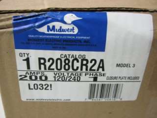 Midwest R208CR2A 200 Amp Main Breaker Metered Power Outlet Box 120/240 