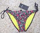 Hurley Pretty Tough Rasta Tie Side String Bikini Swimsuit Bottom $41 