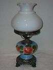 Vtg.Accurate Casting Electric Hurricane Lamp~Hand Painted~3 Way~Blue 